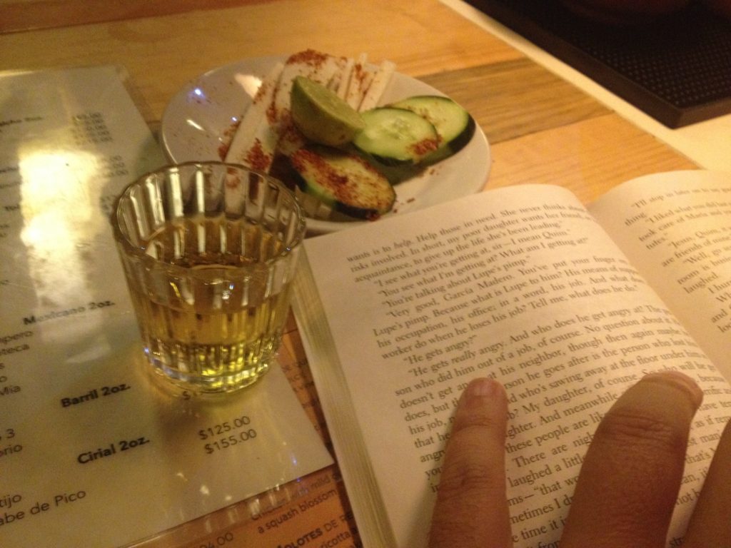 Sipping mescal with Roberto Bolano at Restaurante Tobizache.